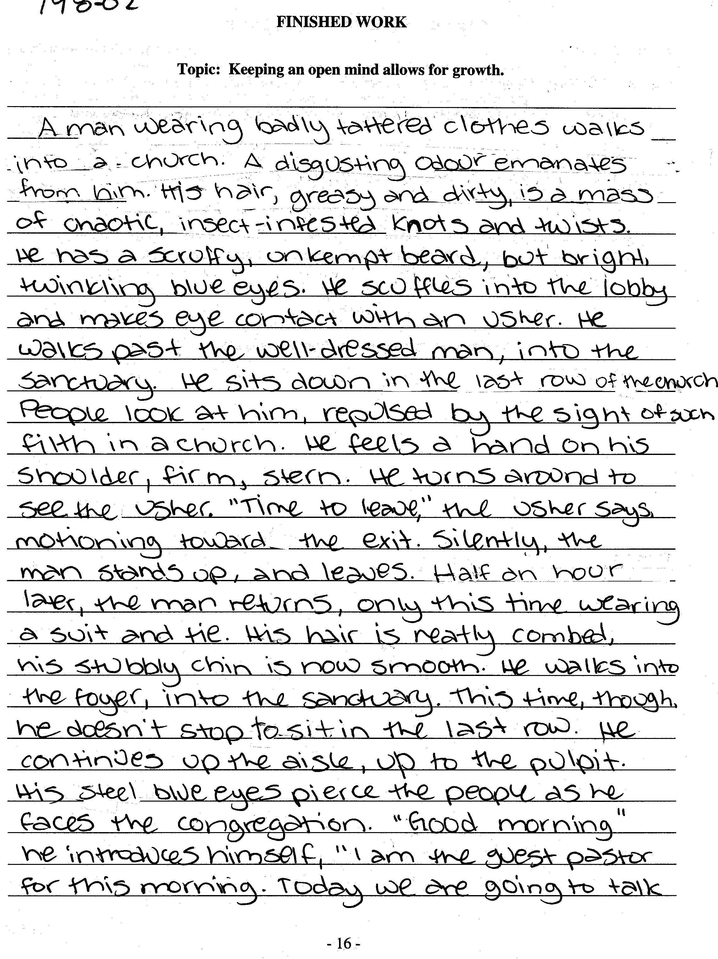 Sample of narrative essay about love